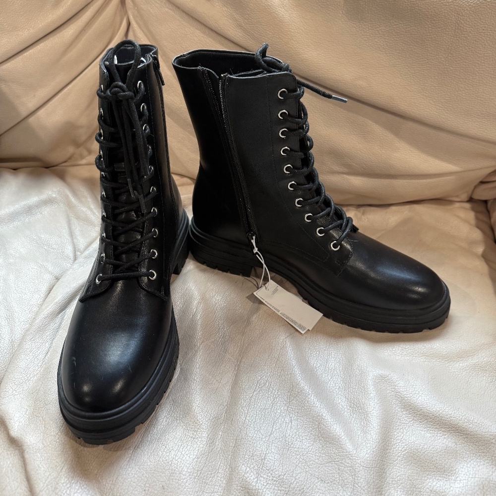 Brand new in box size 10 GAP black lace up boots (with zipper)